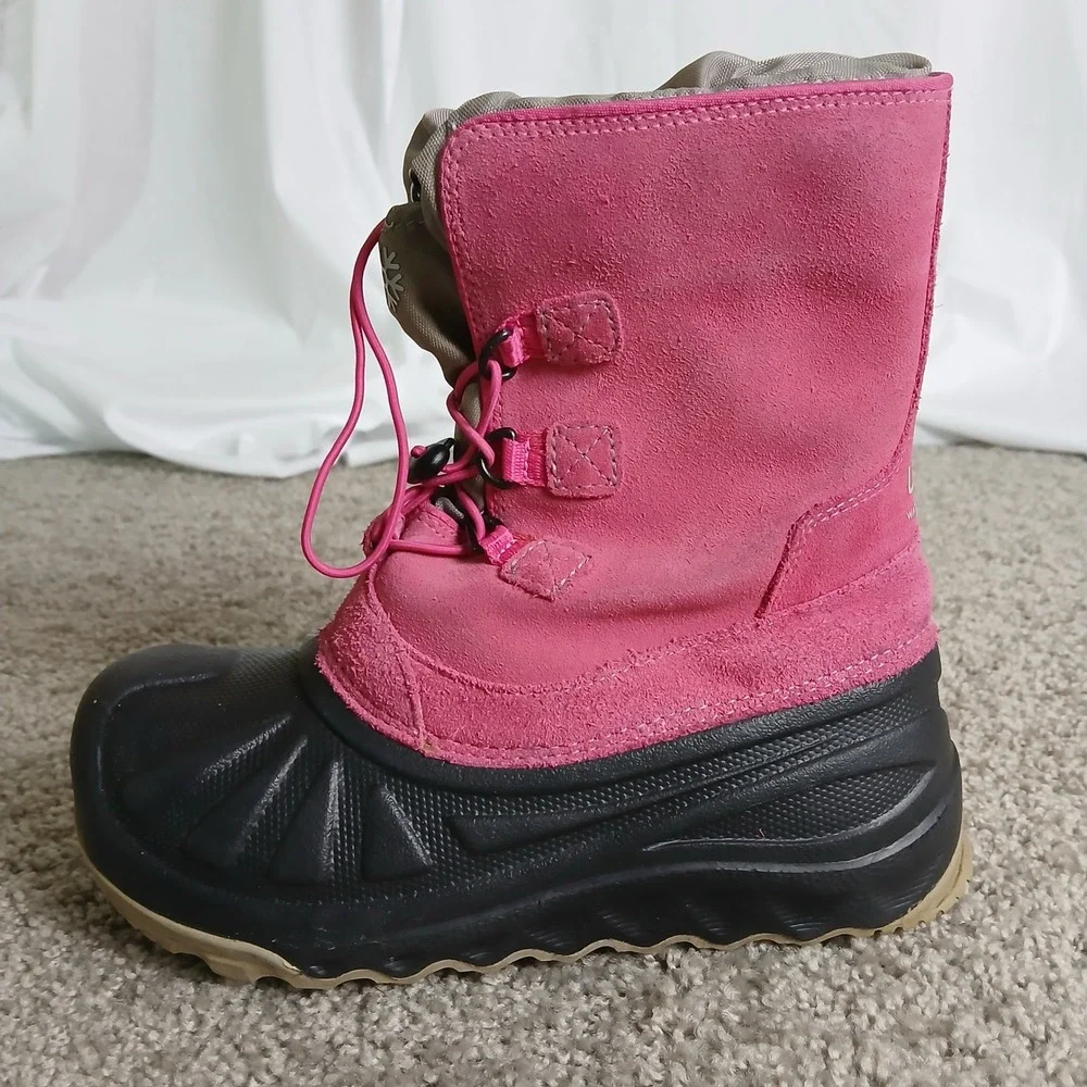UGG Kids Adirondack Pink Black Waterproof Winter Snow Boots -20C Toggle Lace 9in